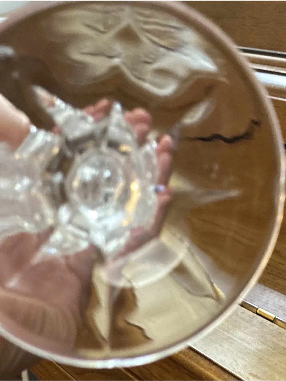 Hofbauer Crystal Vase 9.5” West Germany Botanical Sawtooth Rim RARE Pinecone